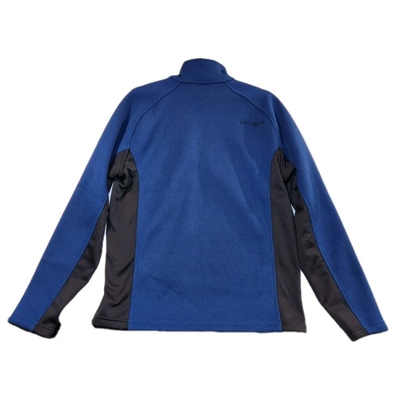 NWT Spyder Men's Half Zip Fleece Lined Pullover Jacket, Blue Large - Picture 2 of 3